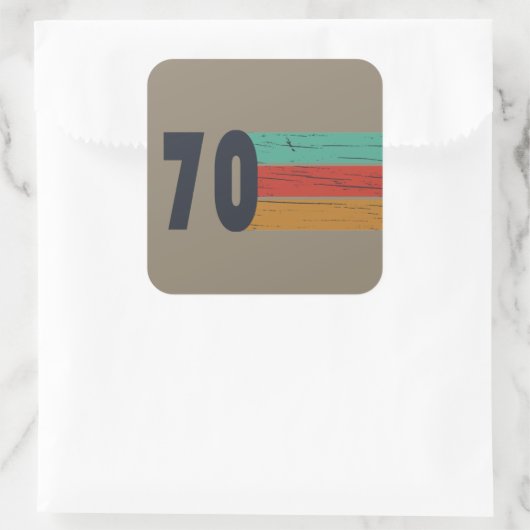 1970生まれ年のヴィンテージ誕生日ギフト スクエアシール (バッグ)