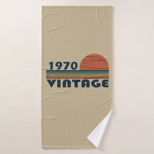 1970生まれ年のヴィンテージ誕生日ギフト バスタオル (バスタオル)