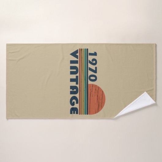 1970生まれ年のヴィンテージ誕生日ギフト バスタオル (バスタオル)