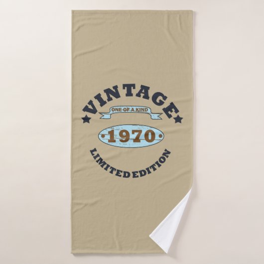 1970生まれ年のヴィンテージ誕生日ギフト バスタオル (バスタオル)