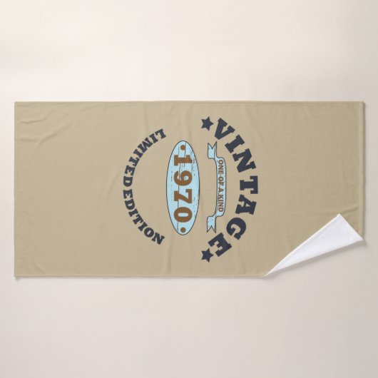 1970生まれ年のヴィンテージ誕生日ギフト バスタオル (バスタオル)