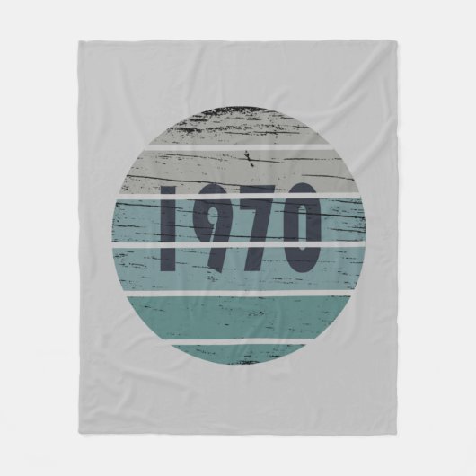 1970生まれ年のヴィンテージ誕生日ギフト フリースブランケット (正面)