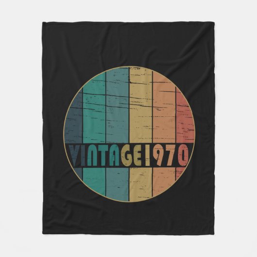 1970生まれ年のヴィンテージ誕生日ギフト フリースブランケット (正面)