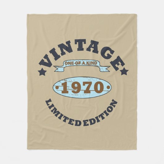 1970生まれ年のヴィンテージ誕生日ギフト フリースブランケット (正面)