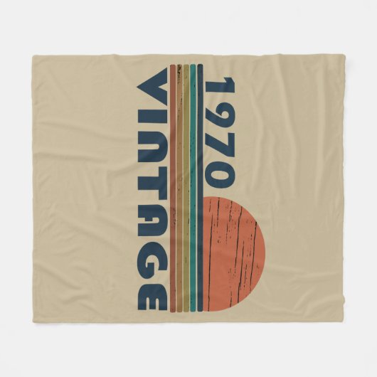 1970生まれ年のヴィンテージ誕生日ギフト フリースブランケット (正面(横))