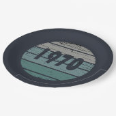 1970生まれ年のヴィンテージ誕生日ギフト ペーパープレート (アングル)