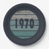 1970生まれ年のヴィンテージ誕生日ギフト ペーパープレート (正面)
