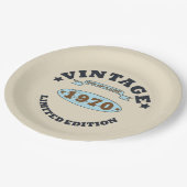 1970生まれ年のヴィンテージ誕生日ギフト ペーパープレート (アングル)