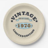 1970生まれ年のヴィンテージ誕生日ギフト ペーパープレート (正面)