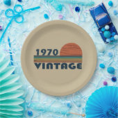 1970生まれ年のヴィンテージ誕生日ギフト ペーパープレート (パーティー)