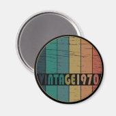 1970生まれ年のヴィンテージ誕生日ギフト マグネット (正面/裏面)