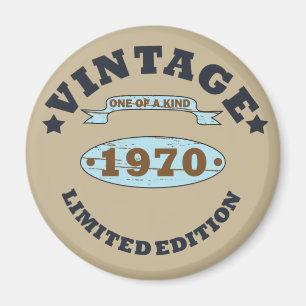 1970生まれ年のヴィンテージ誕生日ギフト マグネット