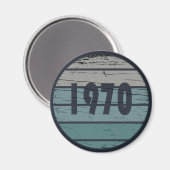 1970生まれ年のヴィンテージ誕生日ギフト マグネット (正面/裏面)
