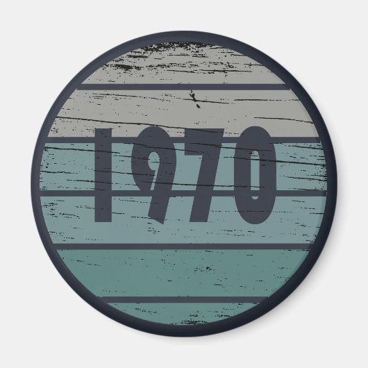 1970生まれ年のヴィンテージ誕生日ギフト マグネット (正面)