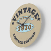 1970生まれ年のヴィンテージ誕生日ギフト ラージ壁時計 (傾斜)