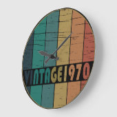 1970生まれ年のヴィンテージ誕生日ギフト ラージ壁時計 (傾斜)