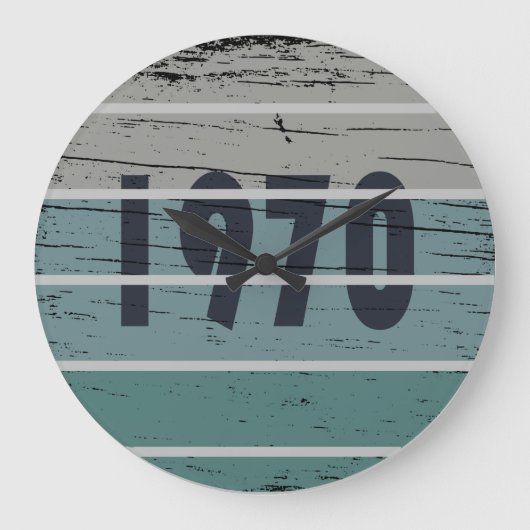 1970生まれ年のヴィンテージ誕生日ギフト ラージ壁時計 (正面)