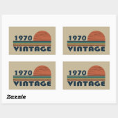 1970生まれ年のヴィンテージ誕生日ギフト 長方形シール (シート)