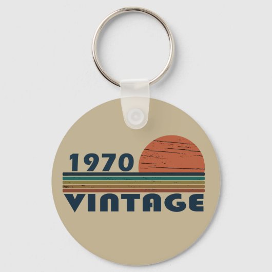 1970生まれ年のヴィンテージ誕生日 キーホルダー (正面)