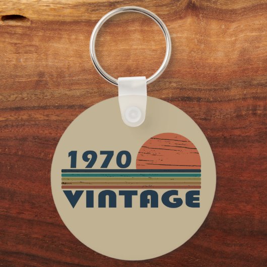 1970生まれ年のヴィンテージ誕生日 キーホルダー (正面)