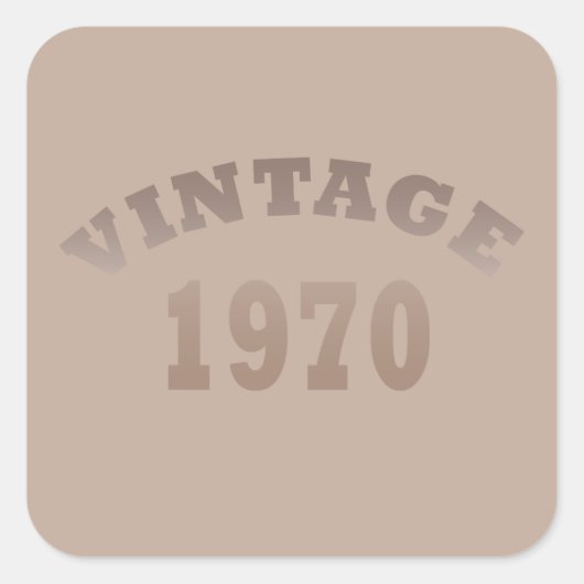 1970生まれ年のヴィンテージ誕生日 スクエアシール (正面)
