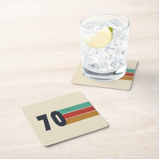 1970生まれ年のヴィンテージ誕生日 スクエアペーパーコースター (インサイチュ)