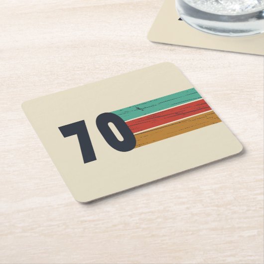 1970生まれ年のヴィンテージ誕生日 スクエアペーパーコースター (アングル)