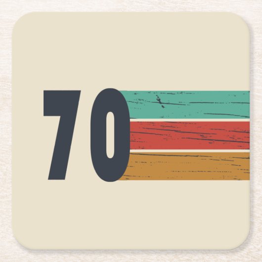 1970生まれ年のヴィンテージ誕生日 スクエアペーパーコースター (正面)