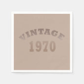 1970生まれ年のヴィンテージ誕生日 スタンダードカクテルナプキン (正面)