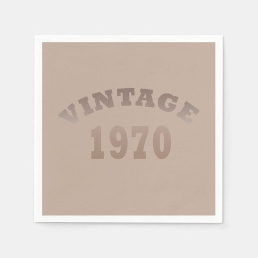 1970生まれ年のヴィンテージ誕生日 スタンダードカクテルナプキン (正面)