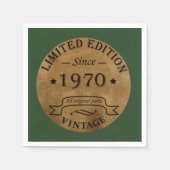 1970生まれ年のヴィンテージ誕生日 スタンダードカクテルナプキン (正面)