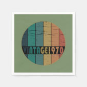 1970生まれ年のヴィンテージ誕生日 スタンダードカクテルナプキン (正面)