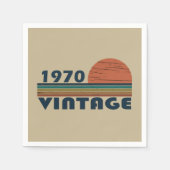1970生まれ年のヴィンテージ誕生日 スタンダードカクテルナプキン (正面)
