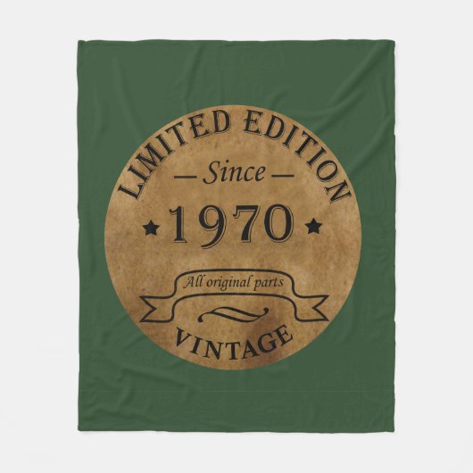 1970生まれ年のヴィンテージ誕生日 フリースブランケット (正面)