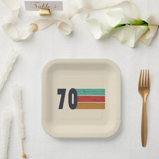 1970生まれ年のヴィンテージ誕生日 ペーパープレート (ウェディング)