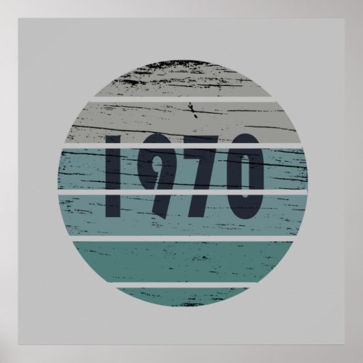 1970生まれ年のヴィンテージ誕生日 ポスター (正面)