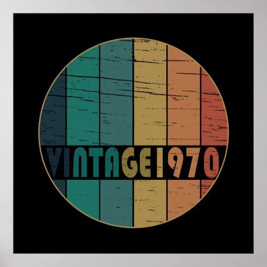 1970生まれ年のヴィンテージ誕生日 ポスター (正面)