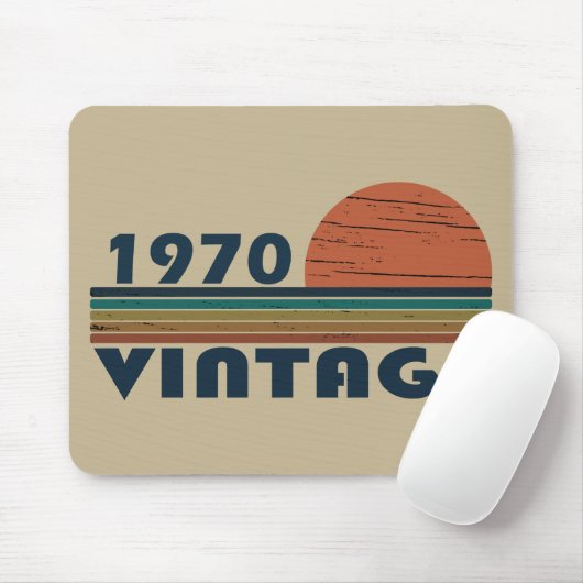 1970生まれ年のヴィンテージ誕生日 マウスパッド (マウス)