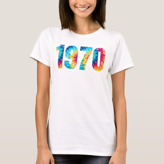 1970生まれ年誕生会レトロ数々の色 Tシャツ (正面)