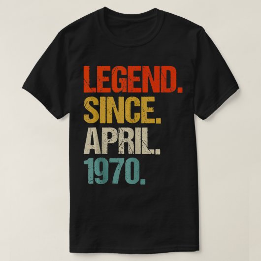 1970生まれ年54歳1970年54歳の誕生 Tシャツ (デザイン正面)