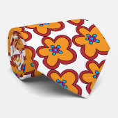 1970素晴しいポップアートの蜜柑の花のタイ ネクタイ (ロール)