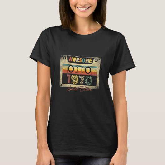 1970素晴らしレトロカセットテープ53日B日53年 Tシャツ (正面)