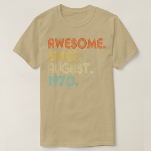 1970素晴らし年のヴィンテージ52誕生日以降 Tシャツ (デザイン正面)