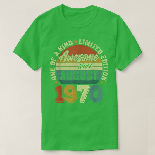 1970素晴らし年52歳52歳から Tシャツ (デザイン正面)