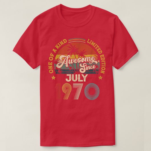 1970素晴らし年7月以来ヴィンテージ52誕生日 Tシャツ (デザイン正面)