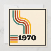 1970 レトロ ビンテージ ポスター 誕生日 または 再会 招待状 (正面)