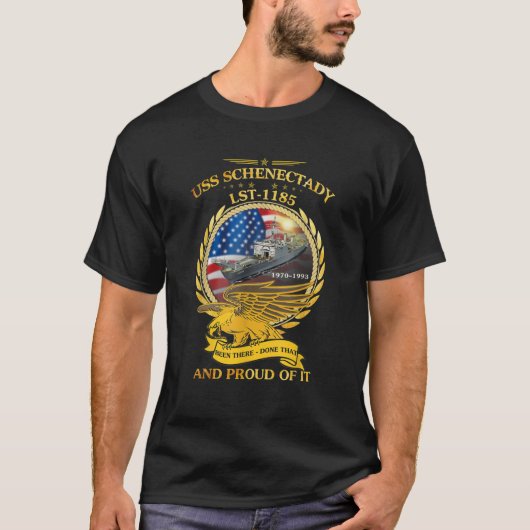 1970 1993 USS Schenectady LST 1185 Tシャツ (正面)