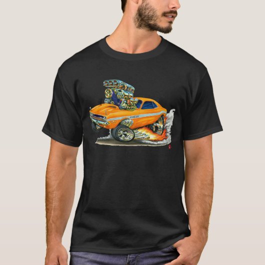 1970-72ごまかしの挑戦者のオレンジ車 Tシャツ (正面)