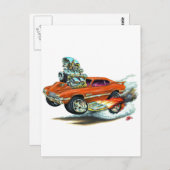 1970-72オールズカトラス442オレンジカー ポストカード (正面/裏面)