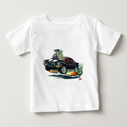 1970-72カマロ白黒車 ベビーTシャツ (正面)